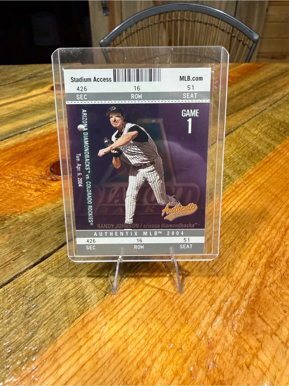 Fleer Authentix 2004 Stadium Access Randy Johnson #41 Arizona Diamondbacks MLB
